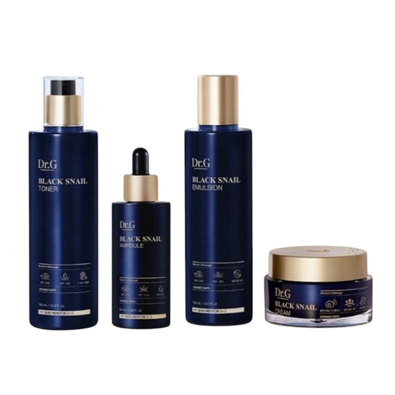 【4種セット】ブラック スネイル プレステージ トナー + エマルジョン + アンプル + クリーム15ml 保湿ケア 韓国スキンケア 敏感肌用/ セラム / 導入美容液 / おすすめ / ショット