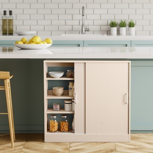 さわやかな カウンター下 引き戸収納 90 20
