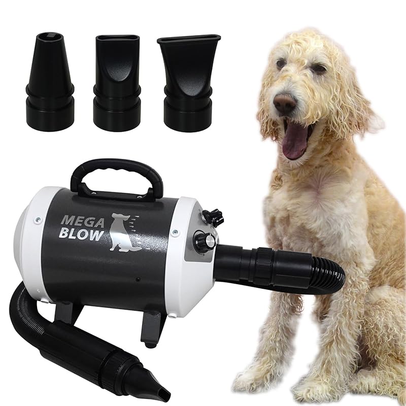 プロ愛用 発売13年 10年ユーザー多数 業務パワー 犬 ドライヤー「メガブロー」(風量・温度無段階調節) 静音 プロの品質をご家庭でも PSE取得商品 日本メーカー ペットドライヤー