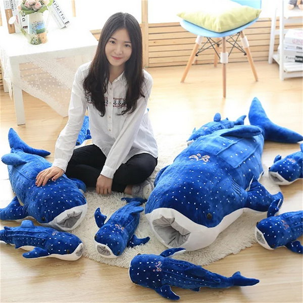 洋服通販 - 新作アイテムを Qoo10] かわいいクジラ人形シロナガスクジラ大きな ぬいぐるみ