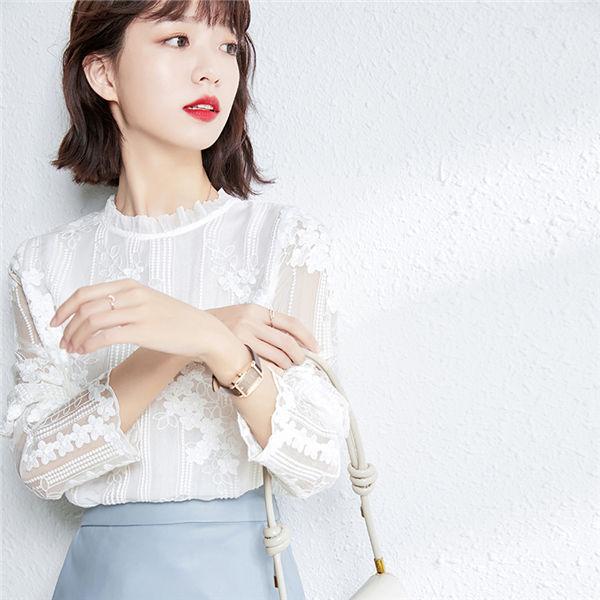 ブラウス レディース フォーマル シャツ 花柄 刺繍 レース 長袖 人気 ファッション トップス オシャレ 可愛い きれいめ 春秋 普段着 バレンタイン 2023 プレゼント