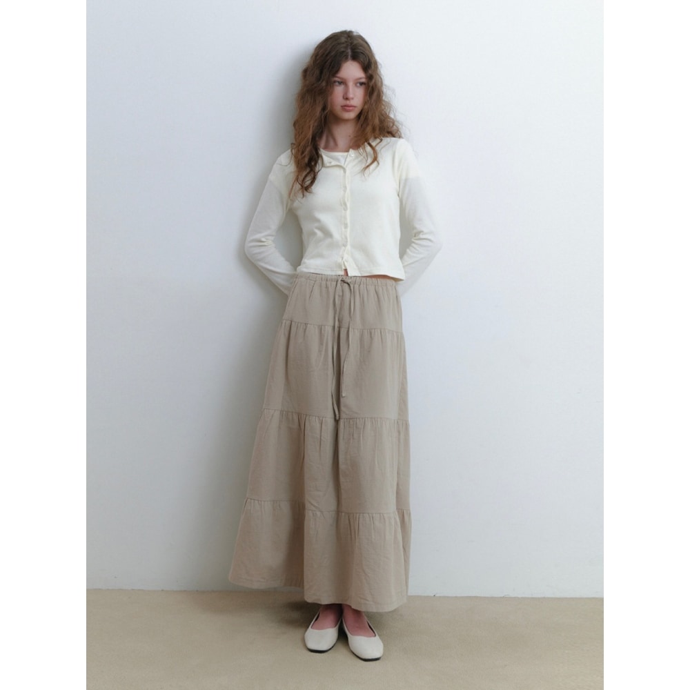 KINDABABY ロングカンカンスカートカーキベージュ