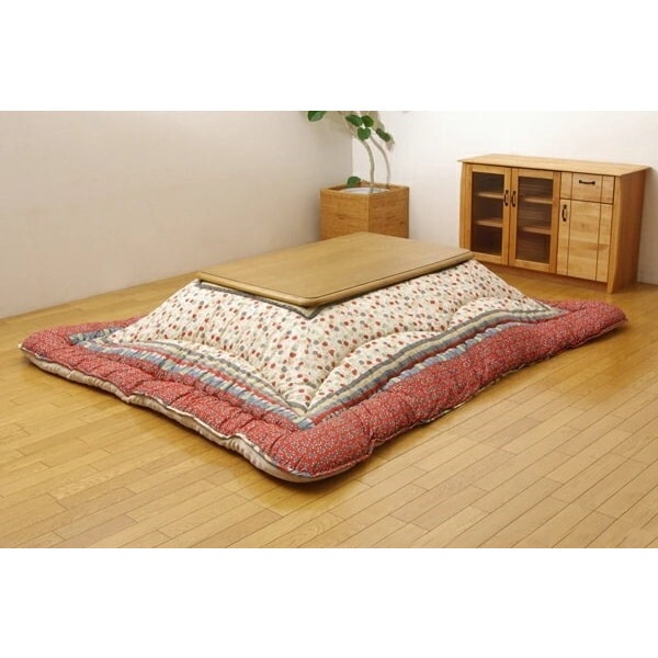 1160260020103 国内プリント こたつ厚掛け布団単品 『オアシス』 約205×205cm(裏地:フランネル) メーカー直送