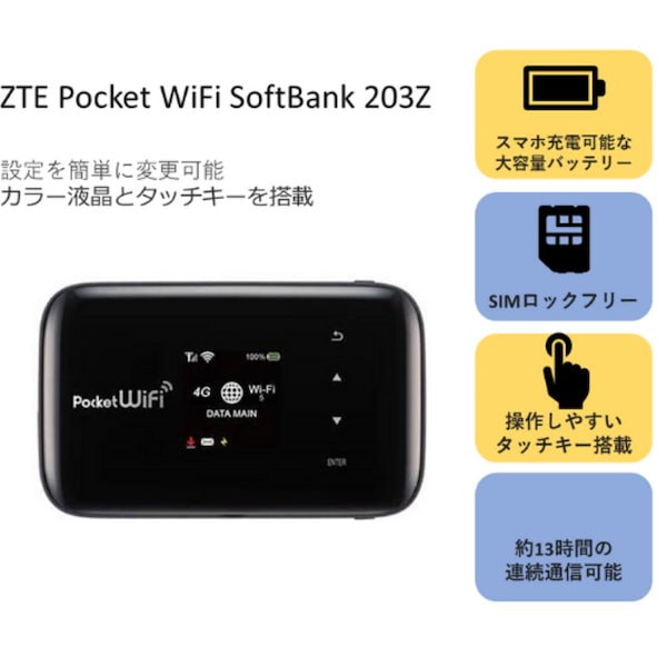 ZTE WiFiルーター/未使用品203Z（ソフトバンクSIM対応SIMロック品）