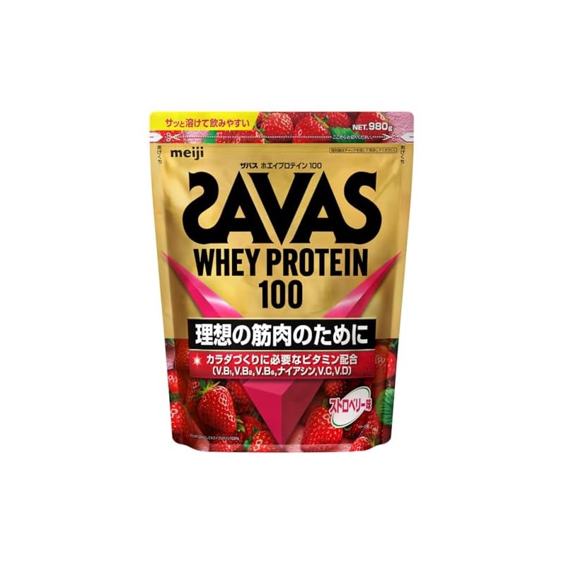ザバス(SAVAS) ホエイプロテイン100 ストロベリー味 980g 明治 5,100円