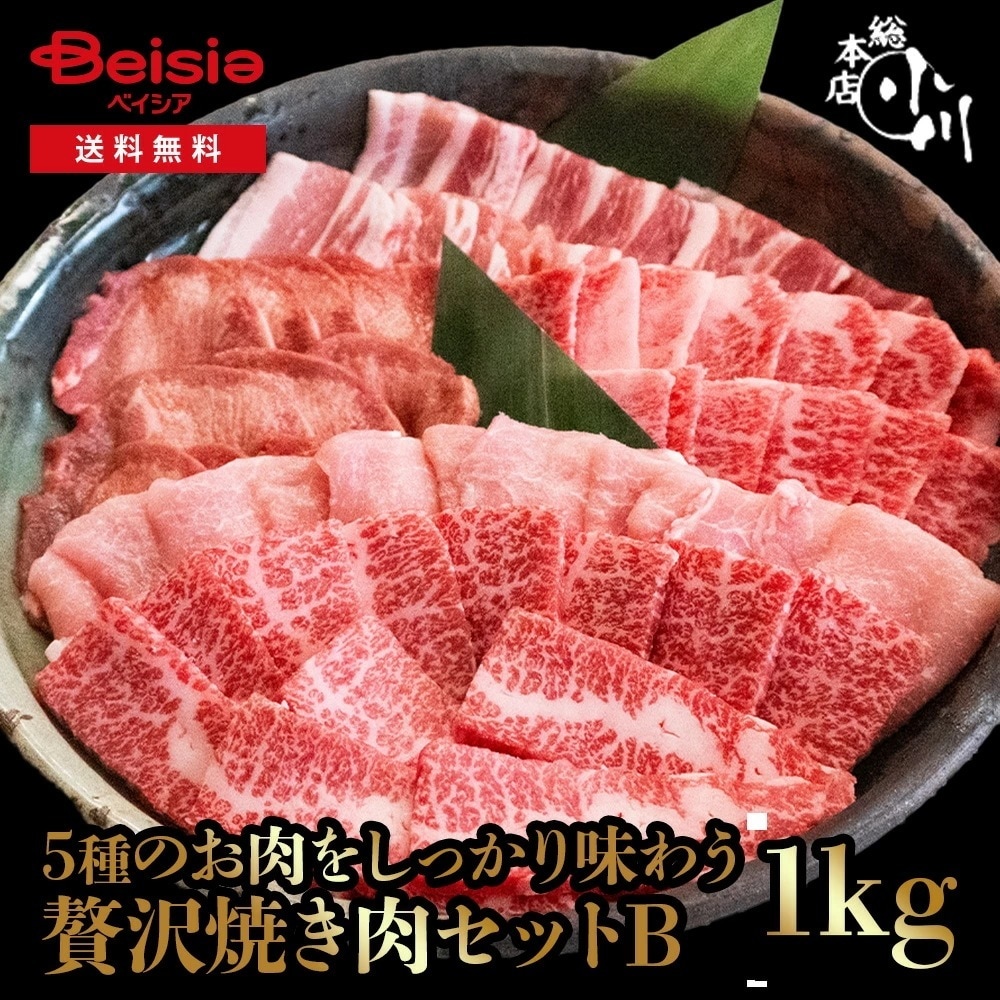 小川畜産総本店 焼肉セットB（合計1,000g） 冷凍
