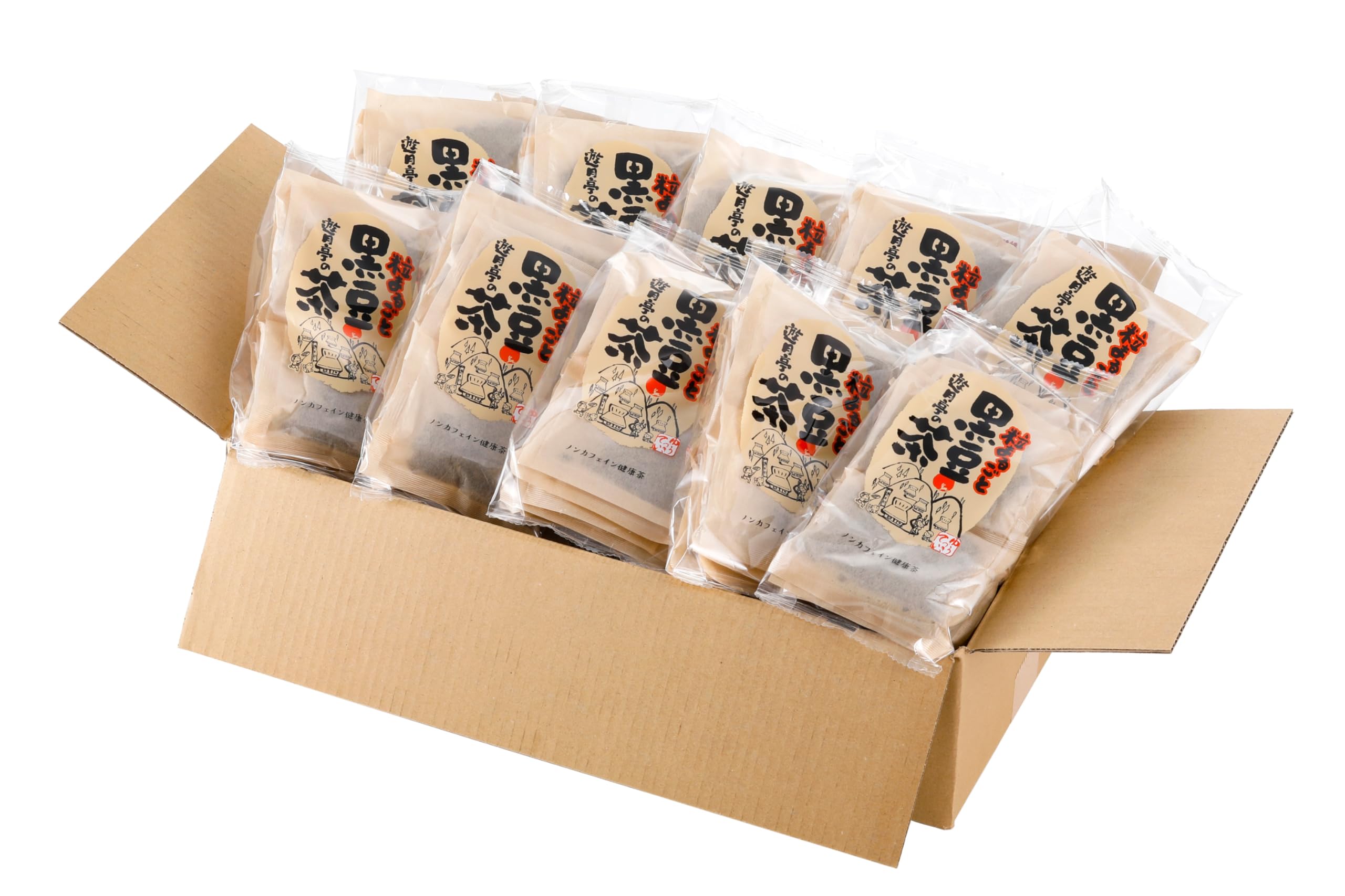 遊月亭 黒豆茶 ティーパック 100包 (10包入 10袋) ノンカフェイン 黒豆100% 焙煎【高い栄養価！飲むだけで豊富な栄養素！】