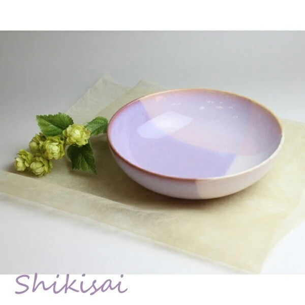 食器 おしゃれ 萩焼 Shikisai ボウルL （木箱） 和食器 椿萩窯 青 ピンク ギフト プレゼント r8a