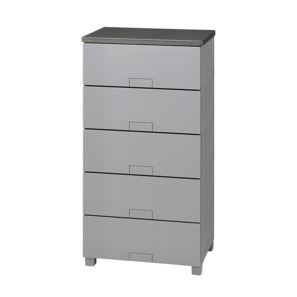 天馬 チェスト Fits フィッツチェストフルフラット グレー 5段 幅55cm 約55×41×105cm 5505