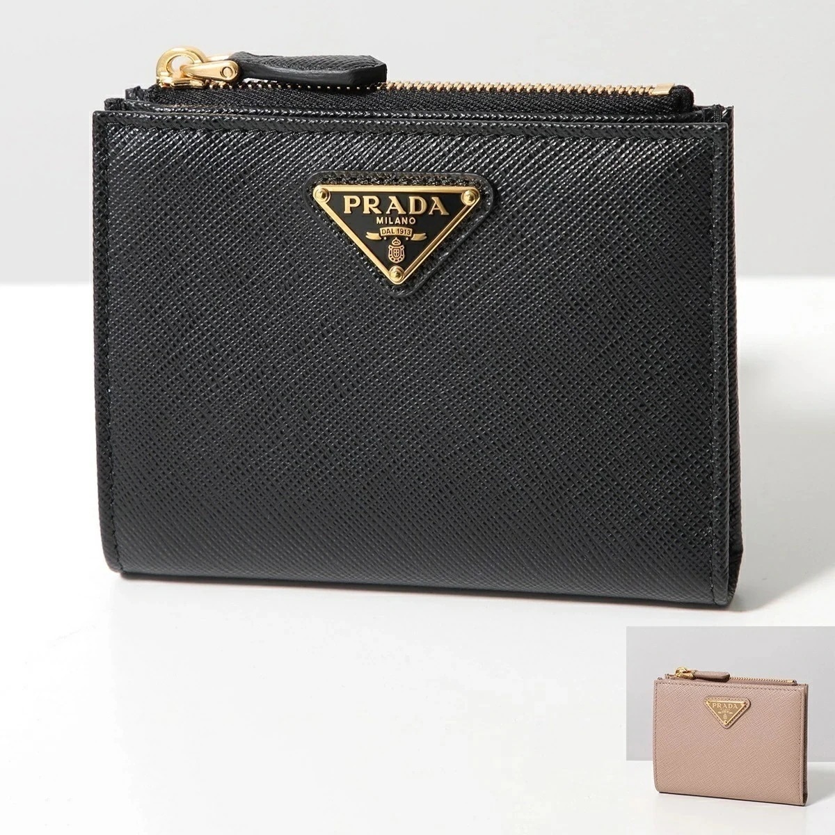 PRADA プラダ 二つ折り財布 1ML050 QHH レディース サフィアーノレザー トライアングルロゴ ミニ財布 カラー2色