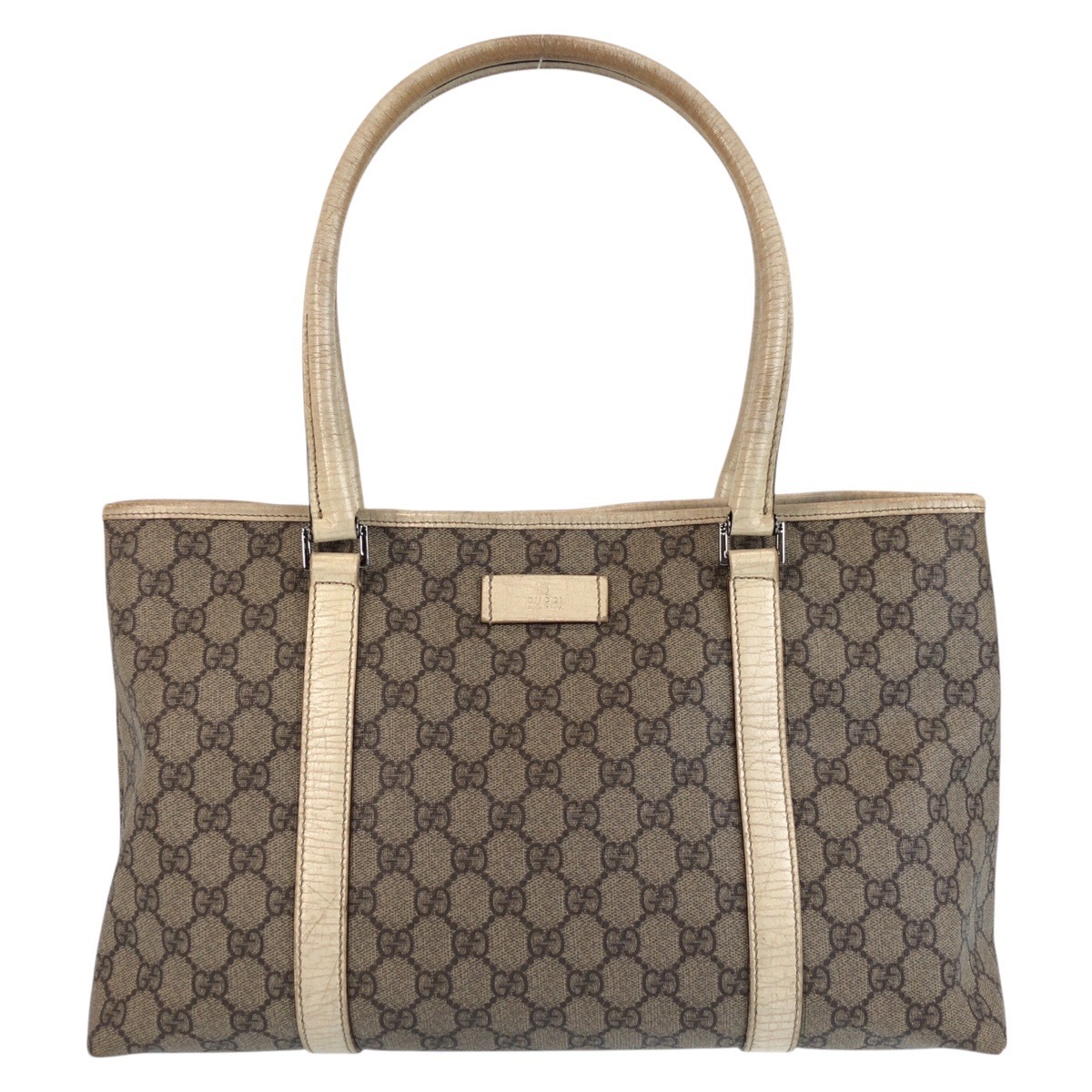 ベージュ ホワイト白 GGキャンバス/レザー 114595 トートバッグ ショルダーバッグ レディース 503623