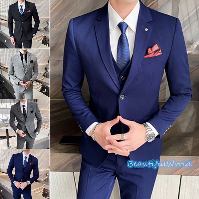 スーツ メンズ おしゃれ スーツセットアップ 3ピーススーツ ビジネススーツ 無地 スリム カジュアルスーツ フォーマルスーツ 洗える 紳士服 通勤 結婚式