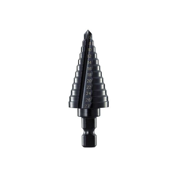 NMS27 ステップドリル 2枚刃黒染め表面処理 6～27mm 段数12 メーカー直送