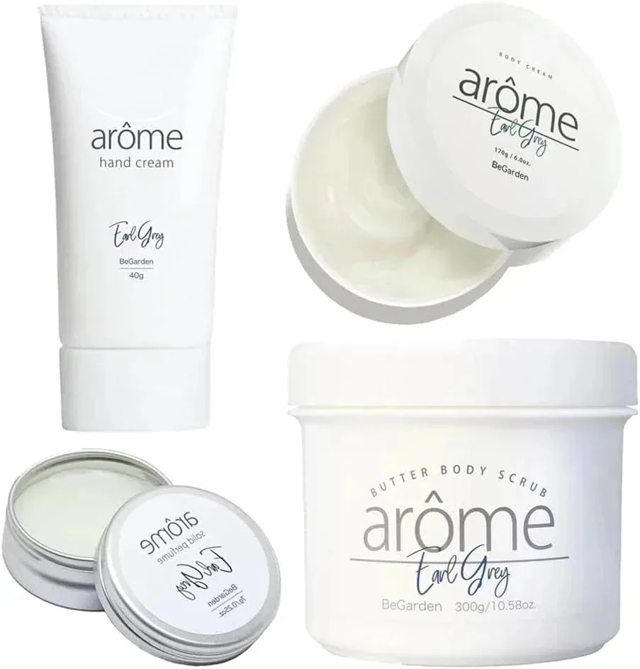 アールグレイの香り ４点セット【練り香水・ハンドクリーム・ボディクリーム・ボディスクラブ】