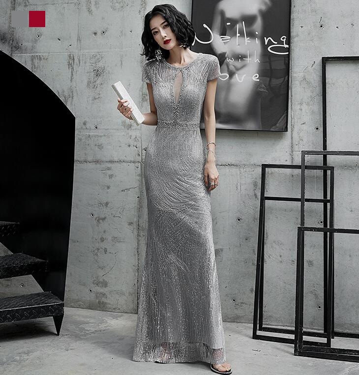 パーティードレス 上品 マーメイドドレス 結婚式 ワンピース ドレス ウエディングドレス 半袖 袖あり ロングドレス お呼ばれ 結婚式 二次会 フォーマル エレガント 演奏会 発表会 イブニングドレス