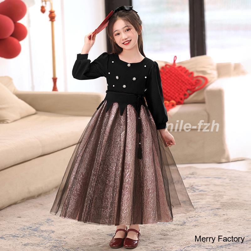 韓国子供服 ワンピース 秋 冬 子ども 女の子 ドレス 厚くする 女児 公演着 クリスマス 冬服 長袖 キッズ プリンセススカート きれいめ 卒園式入学式パーティ