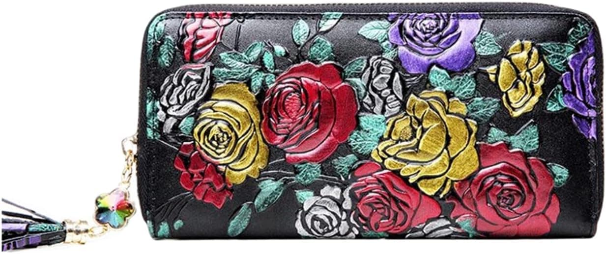 【20%OFFクーポン】レディース 大人 長財布 花柄 ファスナー 財布 大容量 使いやすい お手頃 多機能 カード入れ 小銭入れ スマホ入れ可 中仕切り有り スキミング防止 コインケース 高級 美し 6,585円