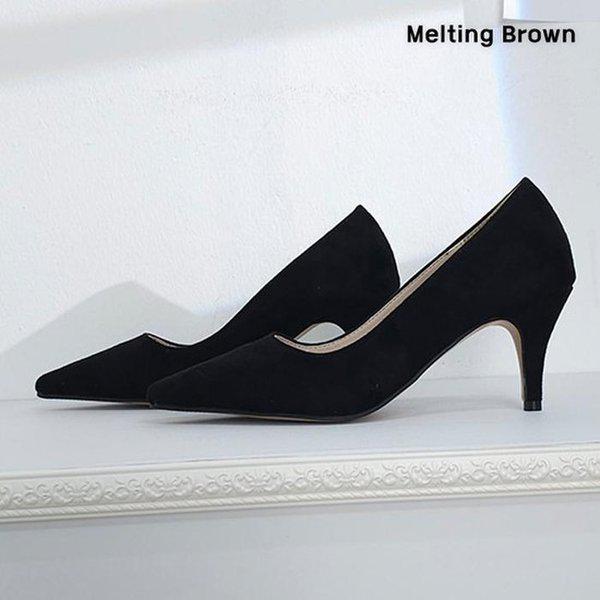 女性用靴 女性用スエード ハイヒール k15