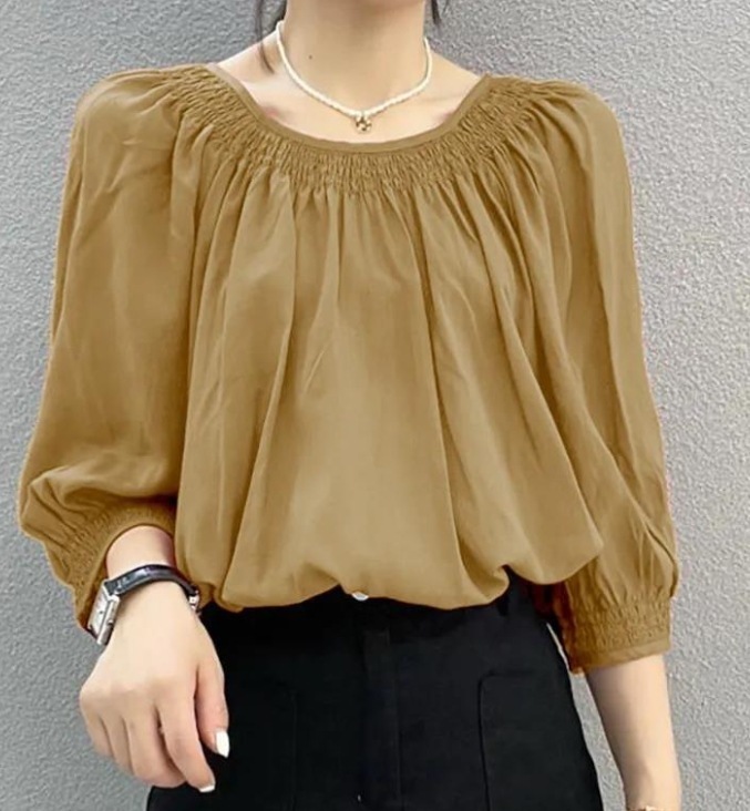 トップス デート モテアイテム シャツ ブラウス 七分袖 フリル コットン 可愛い きれいめ 上品 おしゃれ かっこいい 可愛い ラブリー キュート ガーリー クール モード系 セクシー