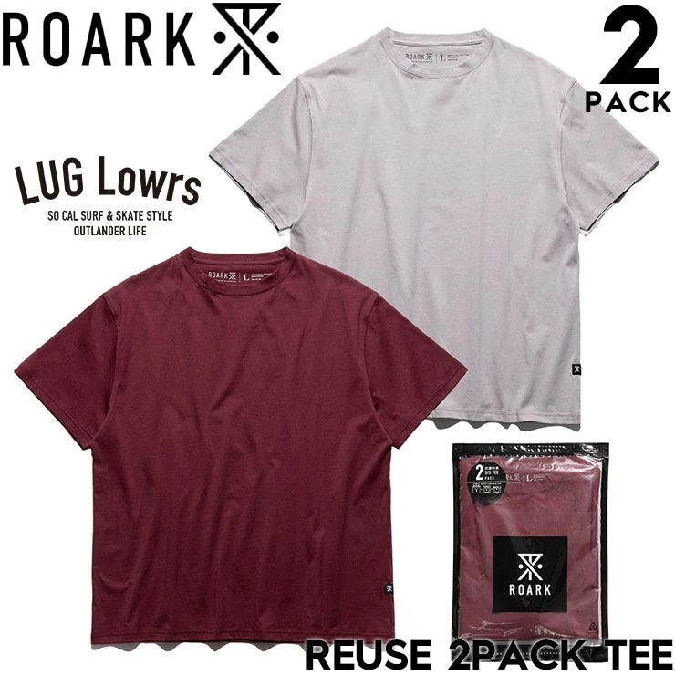 ROARK ロアーク Tシャツ メンズ 半袖Tシャツ 2枚セット パックTシャツ コットンTシャツ 抗菌 防臭 ベーシックTシャツ REUSE 2PACK TEE RTJPK1220-DSK 26SU