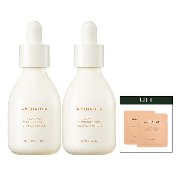 1 + 1 グロービタシー トーニング セラム 30ml 2個構成(+ お休みクリーム 2ML 2個贈呈)