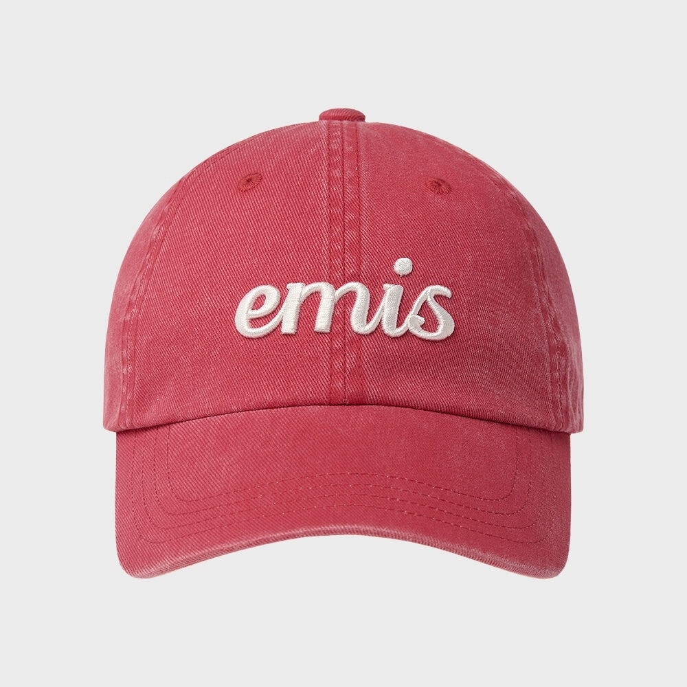 EMIS ビンテージピグメントボールキャップ-レッド