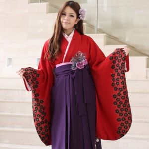 レンタル卒業式　袴 レンタルセット 女［往復送料0円］卒業式 2尺袖着物＆袴 フルセットレンタル 19,900円
