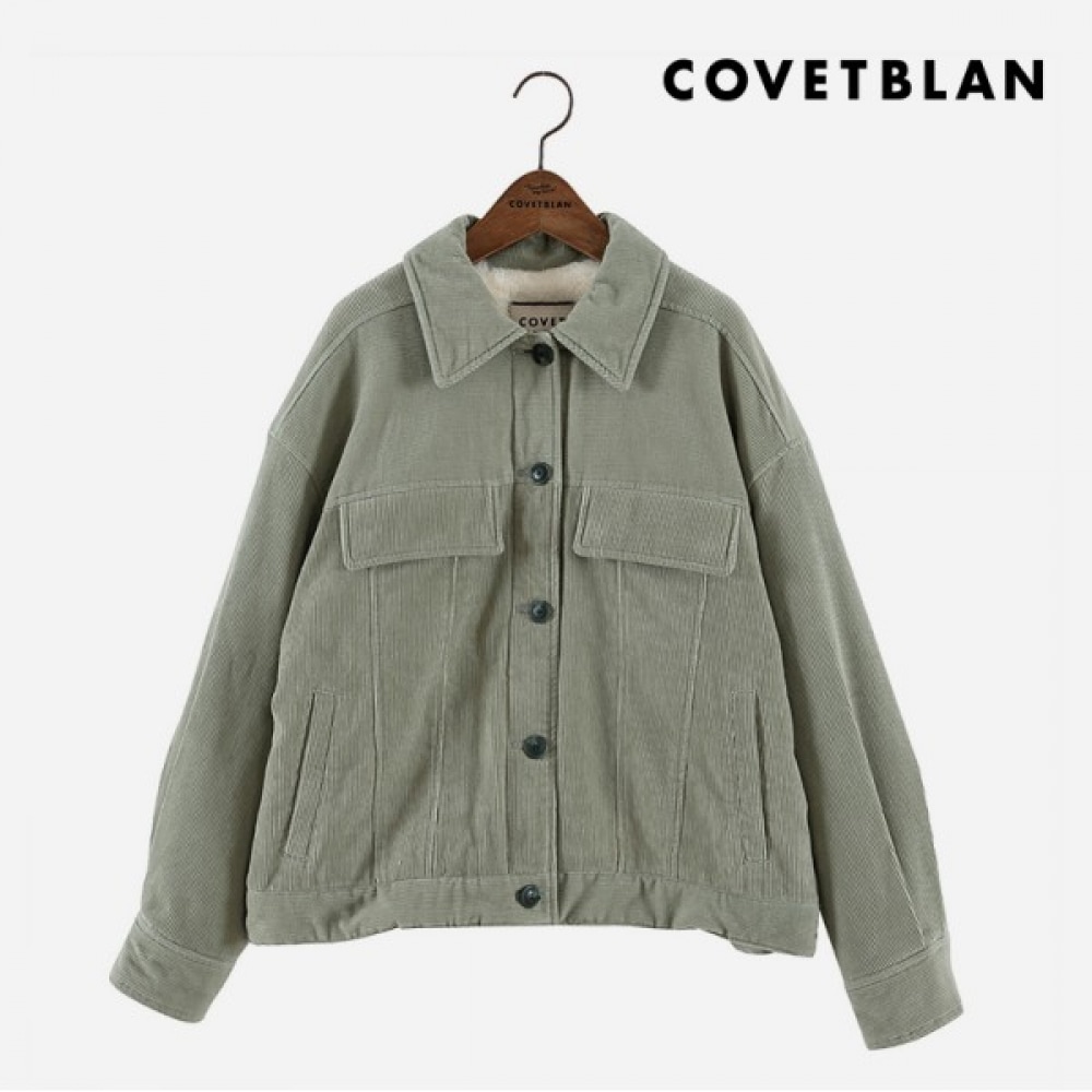 (コルベットブラン) 裏地付きファーコーデュロイジャンパー (V218MJP208W)