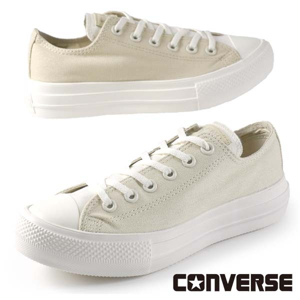 女性 ALL STAR LIGHT PLTS TC OX 5SD547 オールスター ライト オックス クリーム プラットフォームソール 厚底 軽量 カジュアル シンプル おしゃれ かわいい