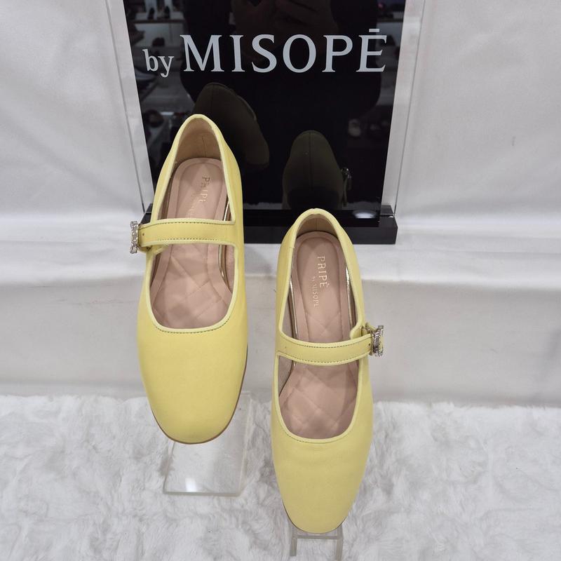 By 女性 メリージェーン フラットシューズ 112HT415FY005 YELLOW 4 JJ