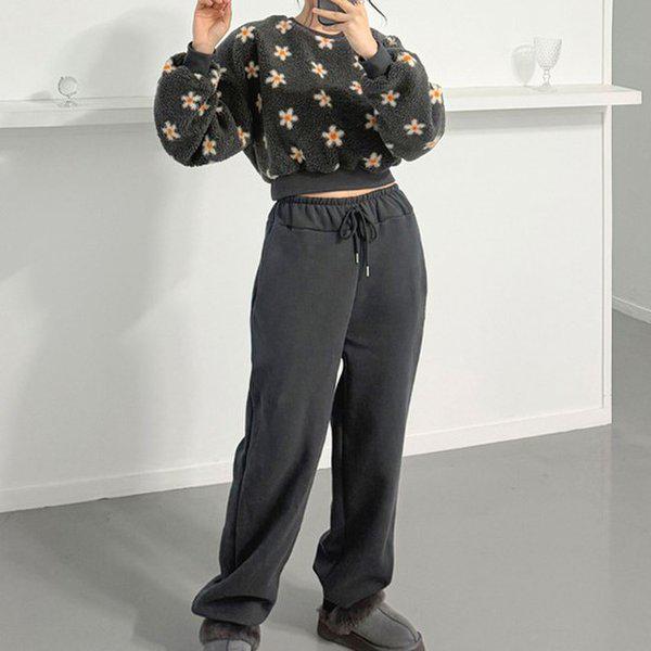 Hスタイル(SET)裏起毛フラワーセット 冬 女性 裏起毛 トレーニングウェアセット スウェットセット パンツセットアップ ホームウェア