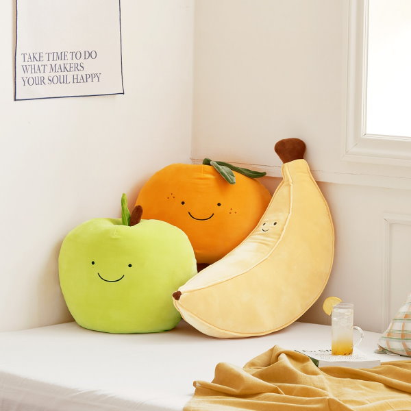 Ron Herman - bfgf fruits フルーツクッションカバー Qoo10] ルームアンドホーム ふかふかフルーツクッション ぬいぐるみ