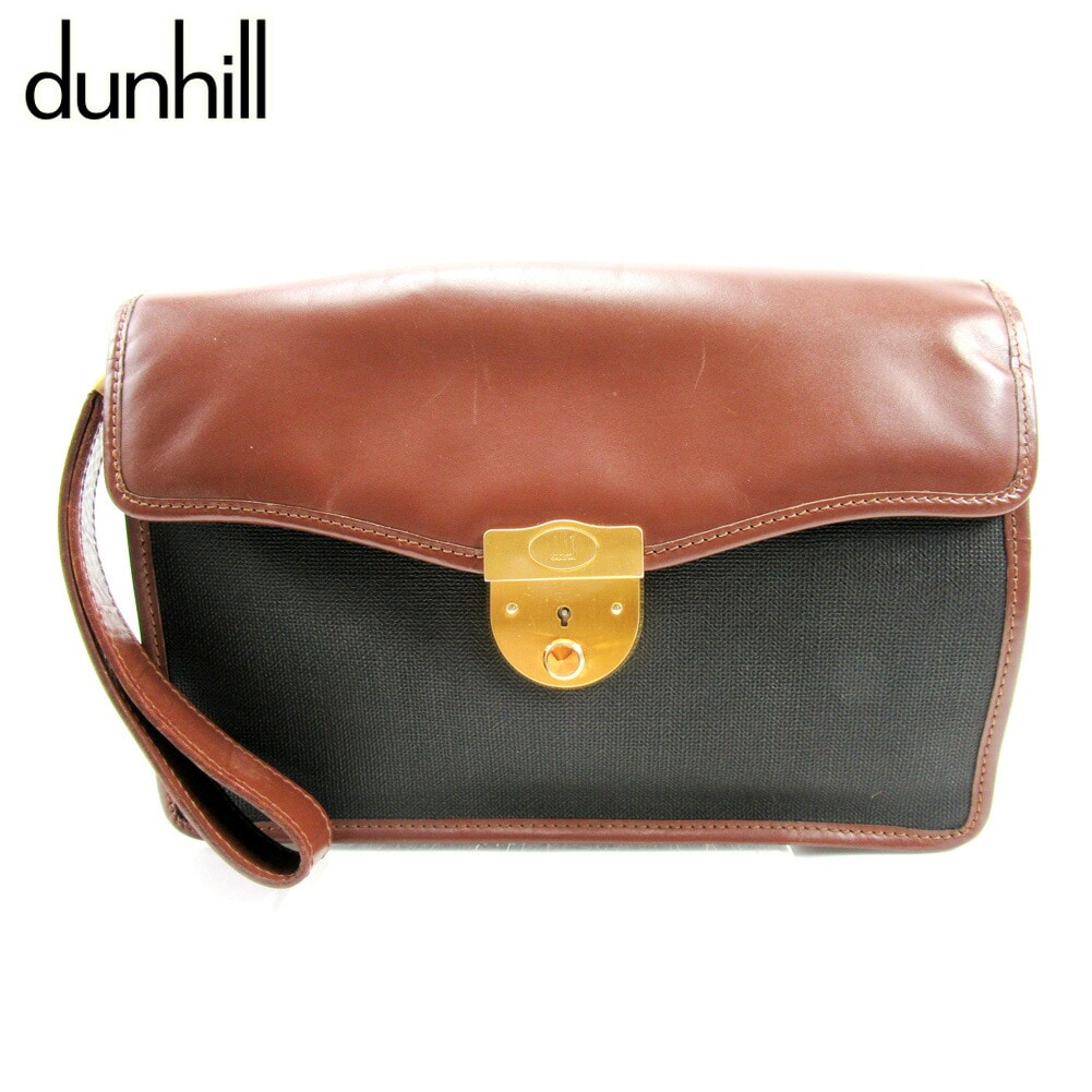 クラッチバッグ セカンドバッグ ブラウン ブラック 中古