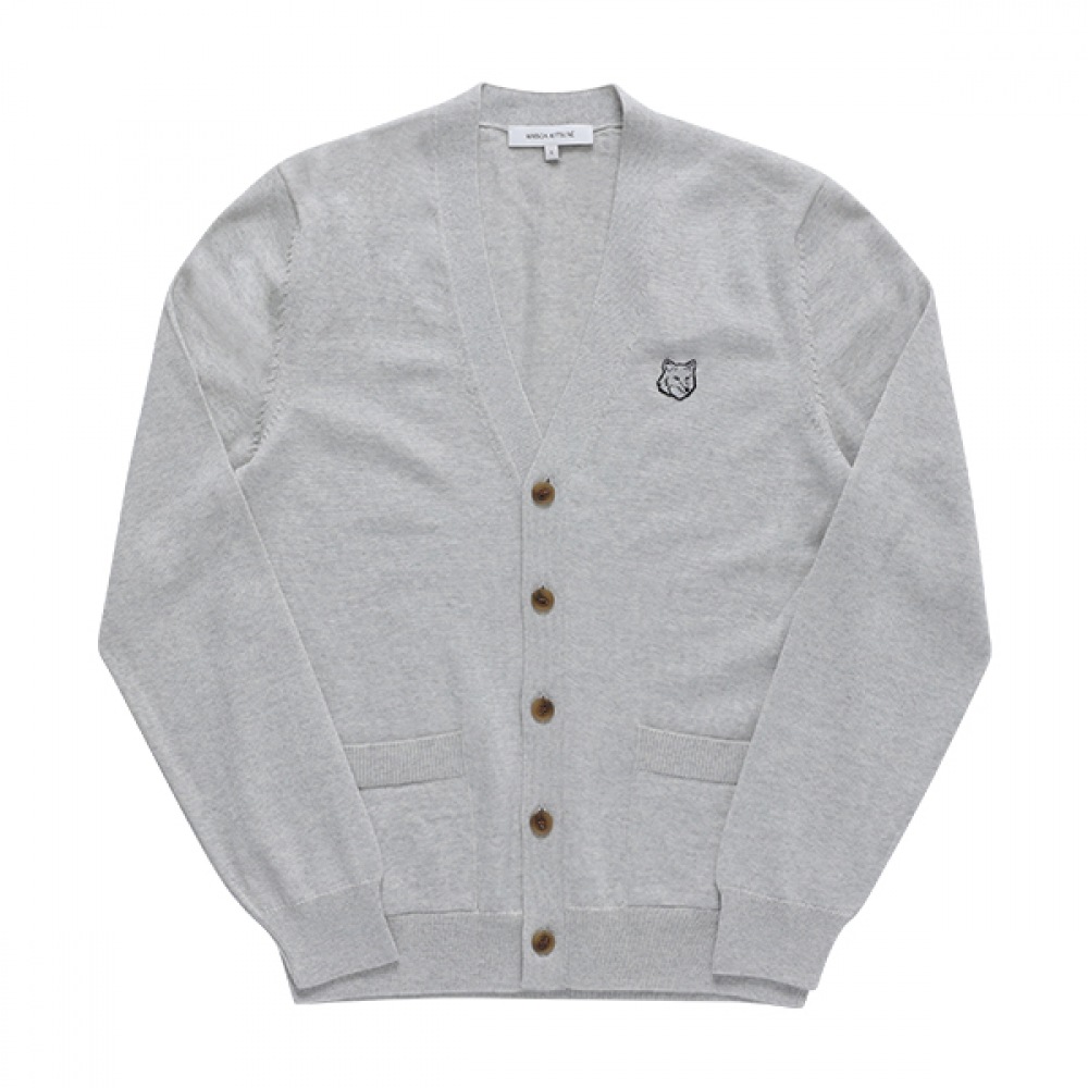 メゾンキツネ MM00509KT1036 H120 ボールドフォックスヘッドパッチ Vネックメンズカーディガン