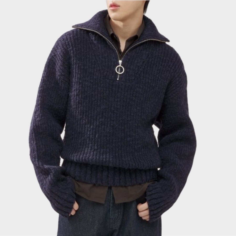 ハーフジッパーニット