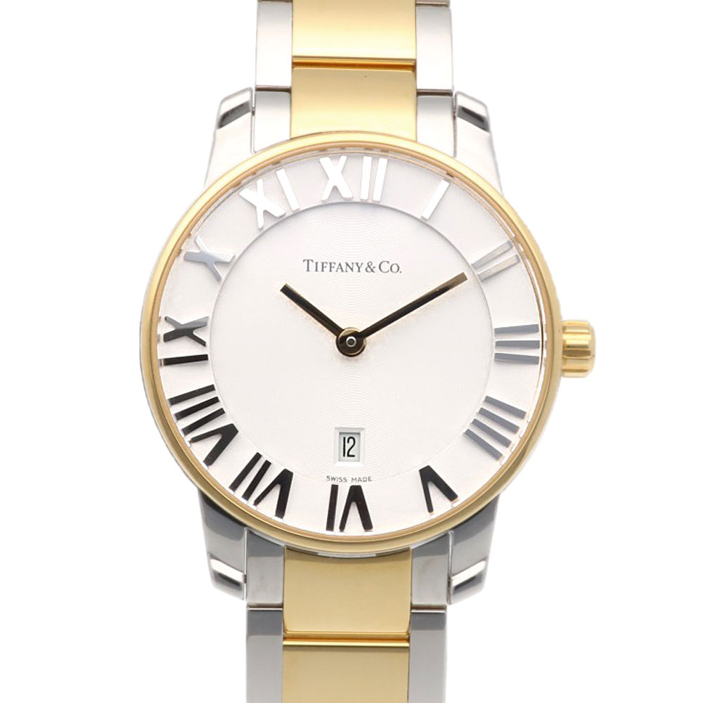 ティファニー アトラス ドーム 腕時計 GP Z1830.11.15A21A00A クオーツ 磨き直し済 1年保証 TIFFANY&Co. 中古 美品