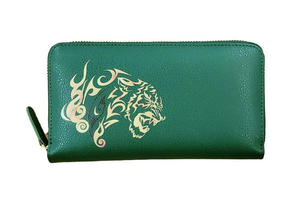 【お種銭付】 開運 金運 長財布 金虎 金運アップ 招福 ゴールド タイガー 本革 ラウンドファスナー 財布 虎 干支 招福 風水ラッキーカラー グリーン 風水 レザー メンズ レディース 昇り龍