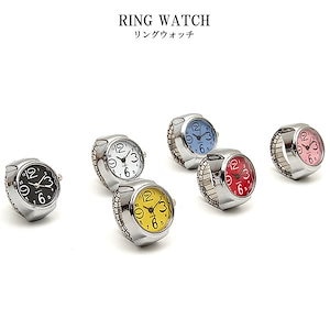 指輪 時計 クロック リング ウォッチ サイズフリー ファッション オシャレ プレゼント 男女兼用
