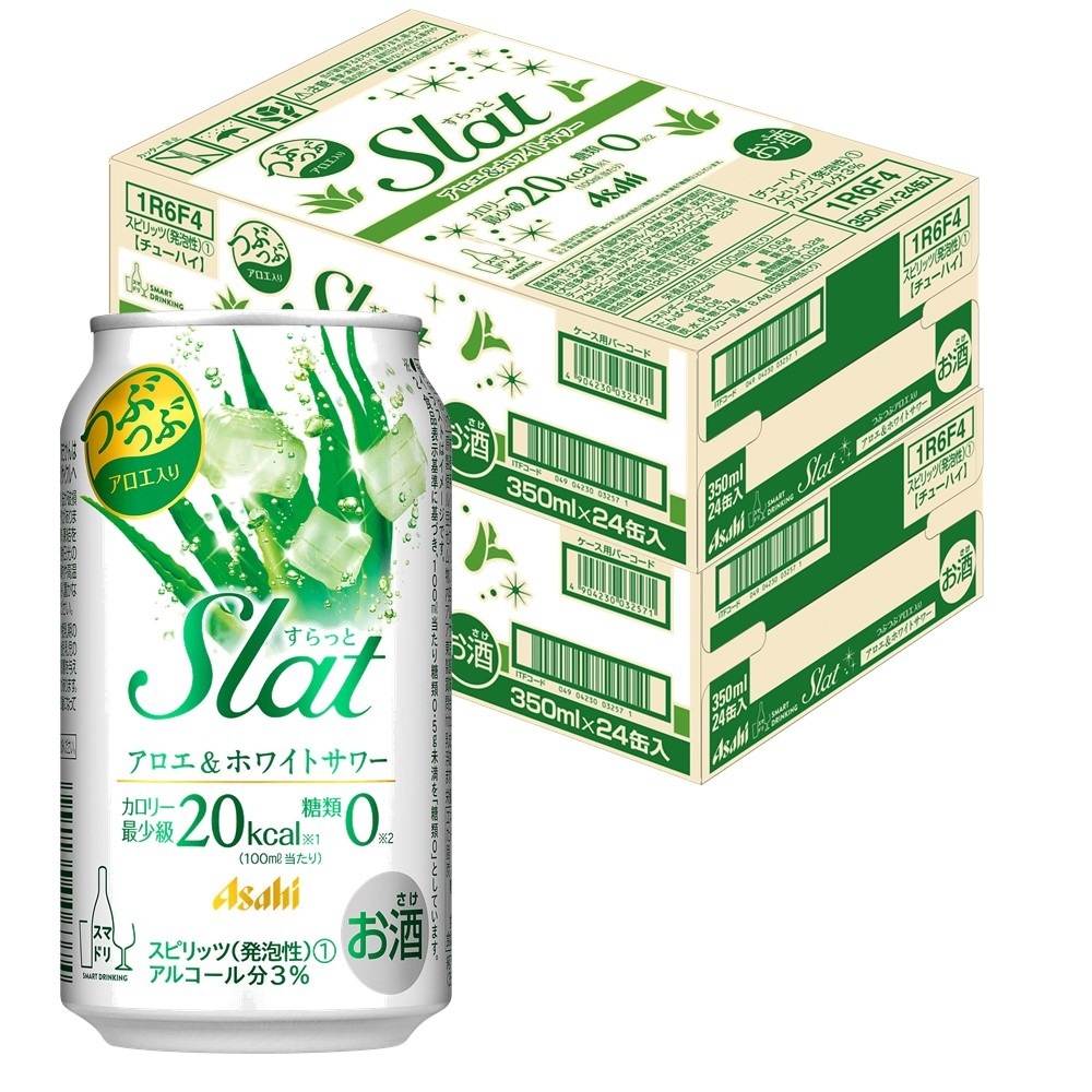 【送料無料】アサヒ すらっと（Slat）アロエ&ホワイトサワー 350ml2ケース【北海道沖縄県東北四国九州地方は必ず送料が掛かります】