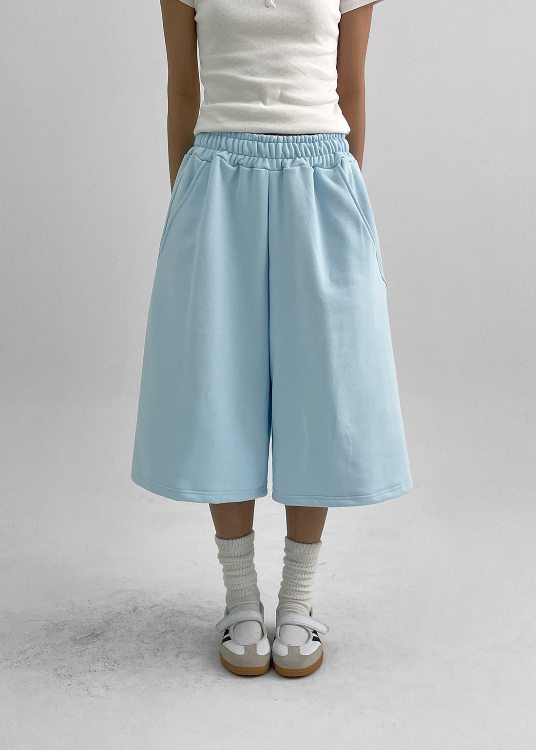 (UNISEX)ベンミックスカーブバンディングバミューダパンツ