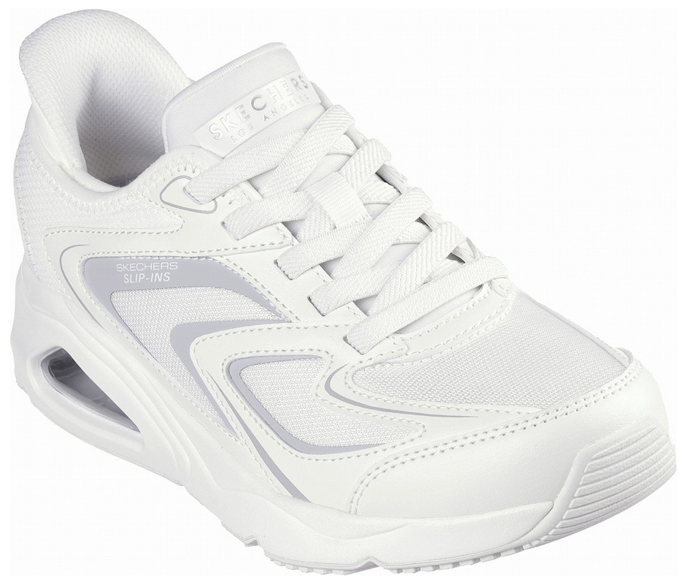スケッチャーズ SKC-177408-WHT-24.0 レディース スニーカー TRES-AIR UNO-EZ-GL スリップインズ カジュアル シューズ（ホワイト・サイズ：24.0cm） SKC1