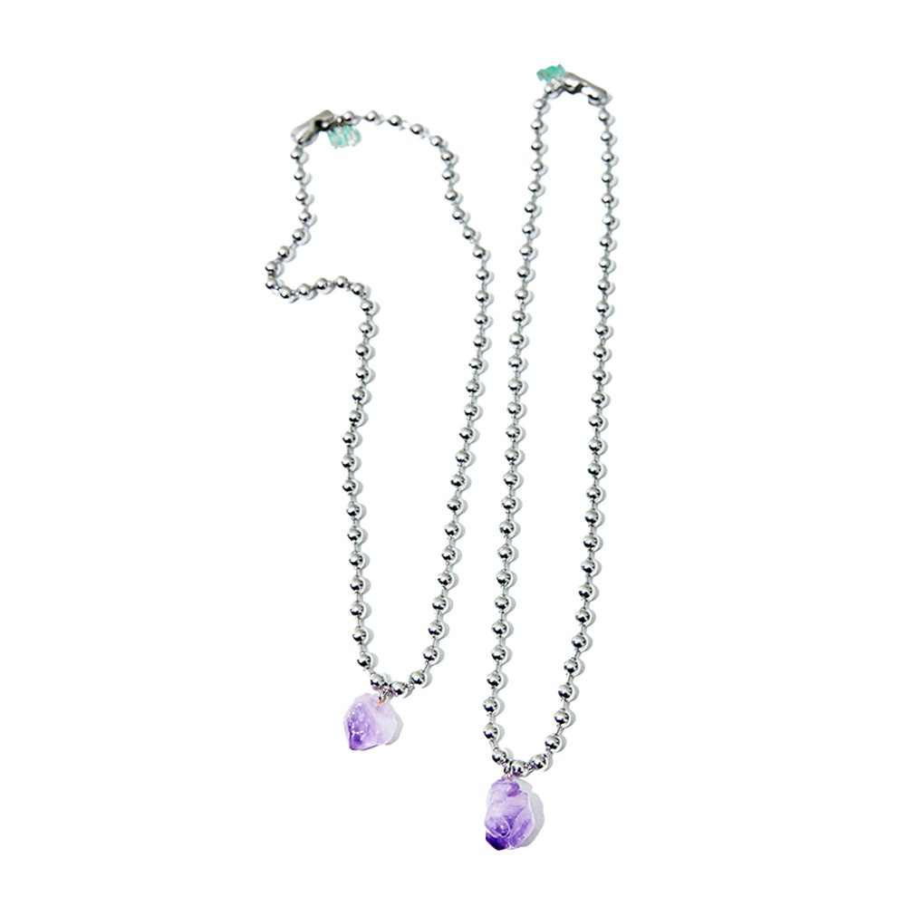 [BLACK PINK ジェニパクジェボム SEVENTEEN ディエイト ウォヌ着用] NATURAL AMETHYST NECKLACE #26