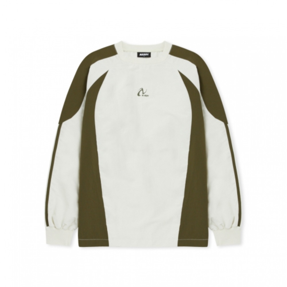 NERDY カラーブロックウーブンウォームアップカーキ