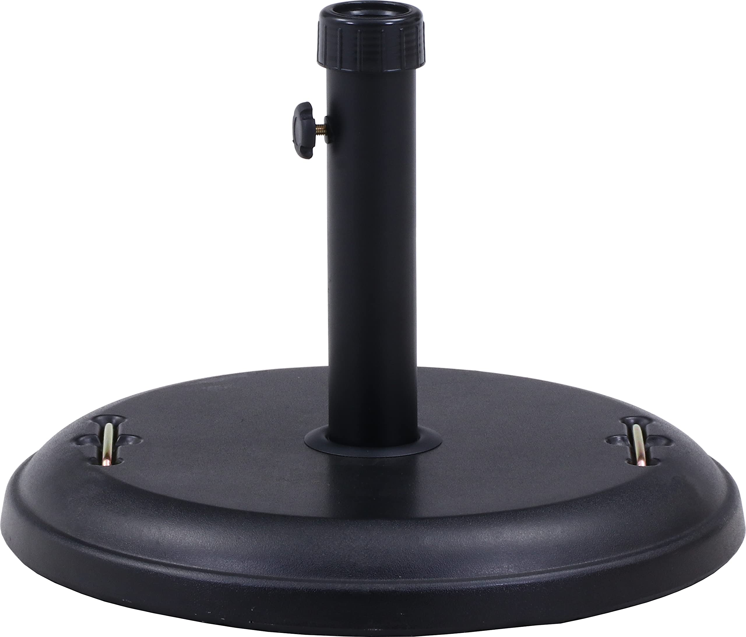 即日発送 不二貿易 パラソルベース 22kg 幅48×奥行48×高さ37 ブラック ガーデン パラソルスタンド 持ち手付 ボルト固定 75818