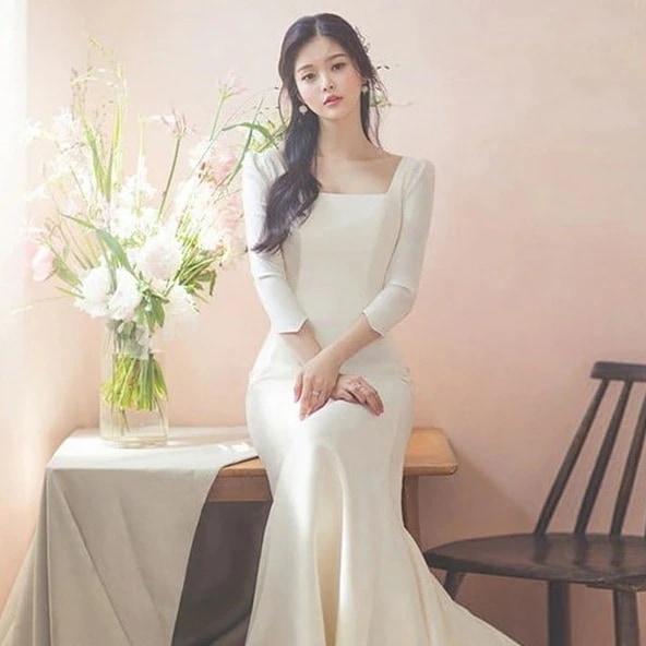 人気 2024 新作 気質 ワンピース ホワイトドレス 花嫁ロングドレス 結婚式ワンピース パーティードレス 韓国ファッション 結婚式 ドレス お呼ばれドレス