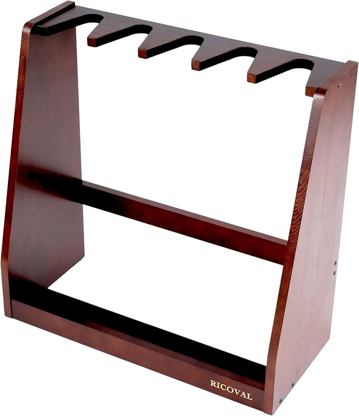ガンラック ガンスタンド ライフルスタンド 木製 組立式 (5丁ダークブラウン, 560mm x 550mm x 250mm)