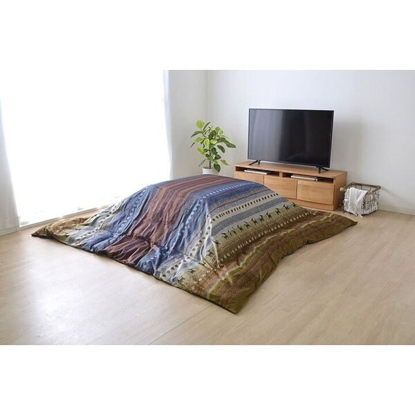 1151820301506 こたつ布団 カバー 洗える 正方形 ファスナータイプ ギャッベ柄 ノルディック マルチ 約215×215cm メーカー直送