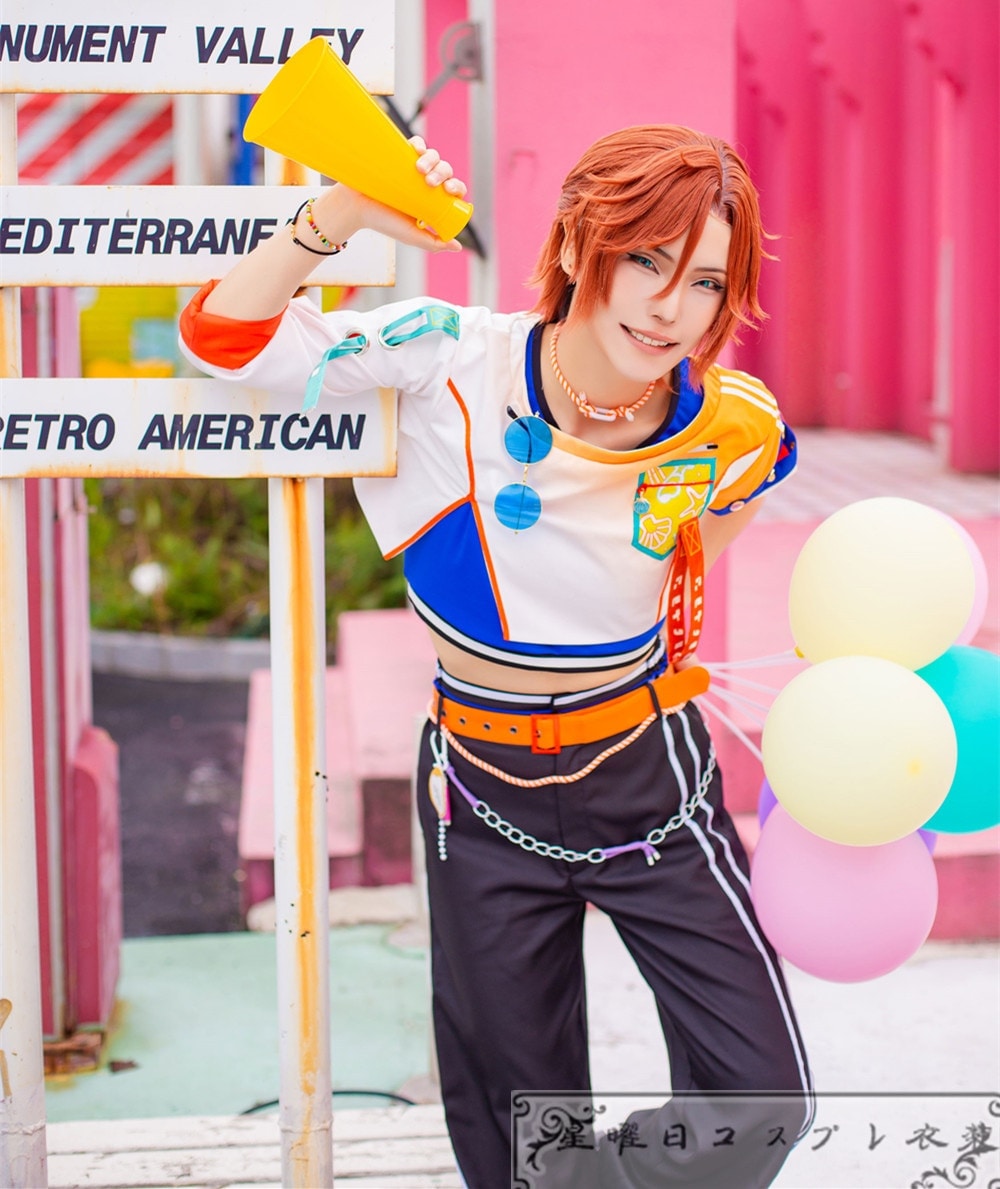 ES あんさんぶるスターズ 料理対決／漂流アイランド 仁兔なずな 椎名ニキ 葵ひなた 明星スバル 三毛縞斑 朔間零 朔間零 コスプレ衣装 コスチューム ハロウィン 仮装