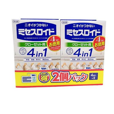他サイト： ミセスロイド クローゼット用 1年防虫 無香タイプ 8個入 (4個入×2個パック)の商品画像