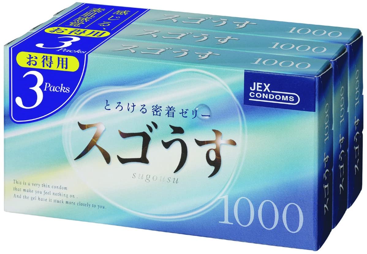 【特別送料無料！】 スゴうす 1000 3箱 12個入 避妊具